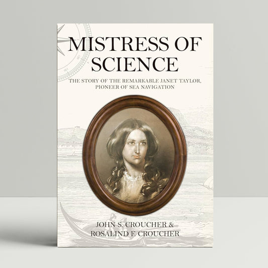 Book cover of 'Mistress of Science' with a portrait on a light gray background